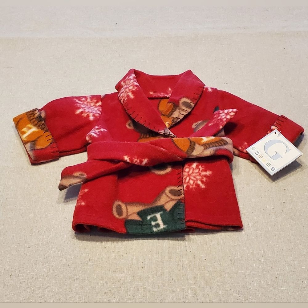 Vintage Lee Middleton Doll Fleece Robe Snowflake Bear Outfit
